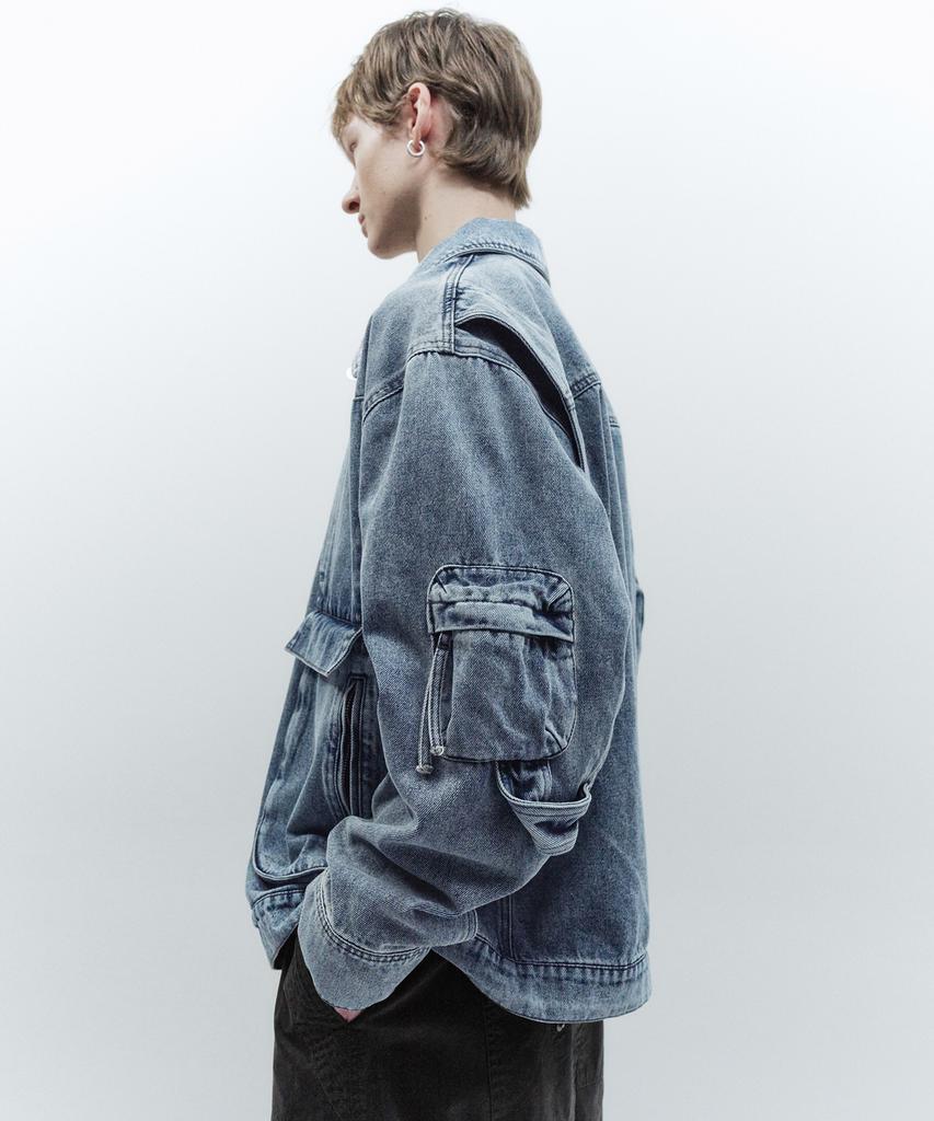 Insilence Boxy Fit Denim Trucker Jacket Blue