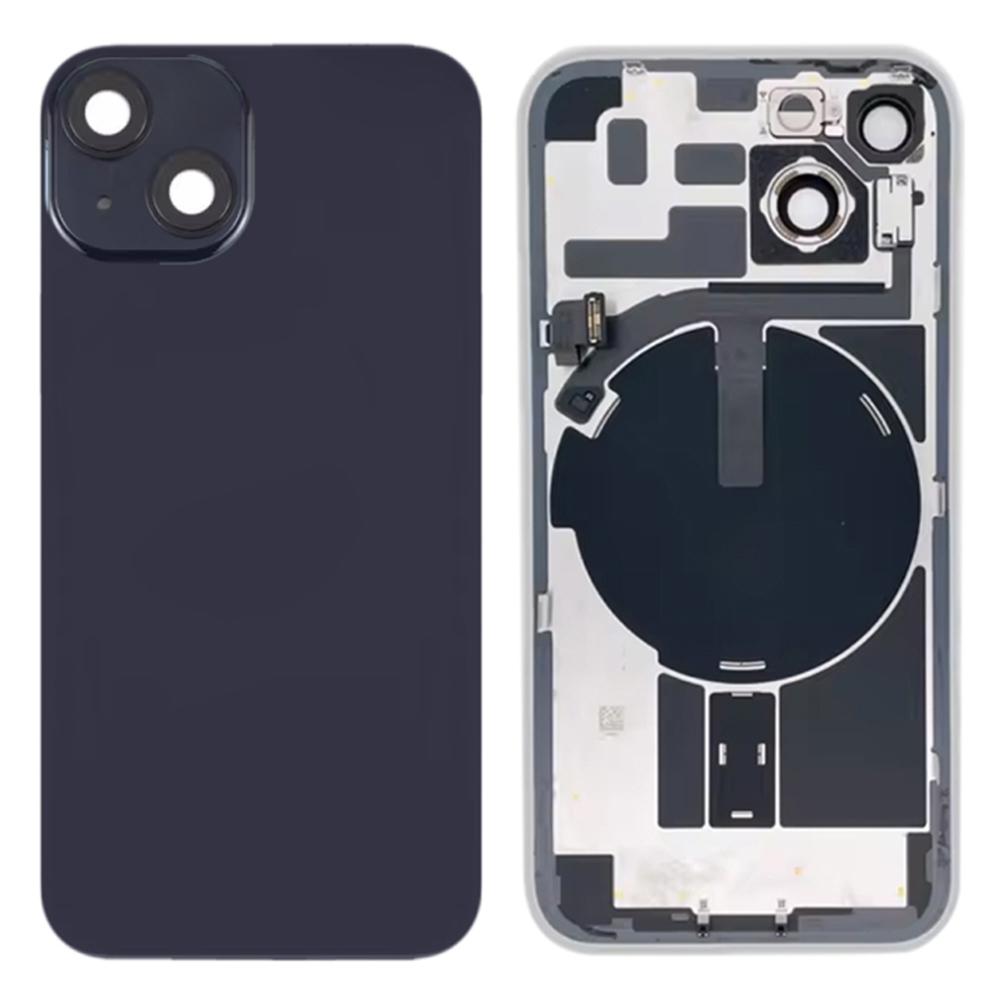 

For iPhone 14 Plus Battery Housing Cover+Camera Lens Cover+Bracket+Wireless Charging Port Cable Black