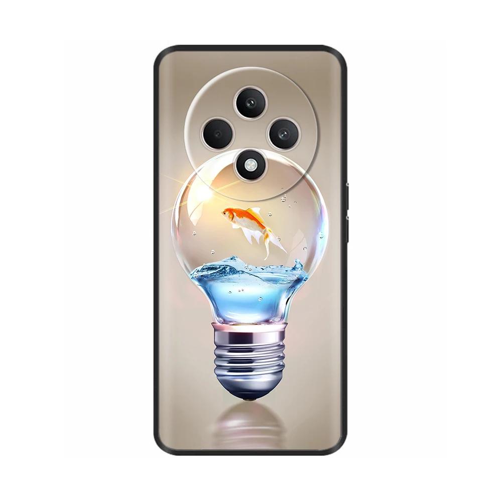 Für Oppo Reno12 F Hülle CPH2687 Cover Niedliches Liebesherz Weiche Schwarze Silikon Schutzhüllen für Reno 12F Reno12F 5G 2024 Fundas