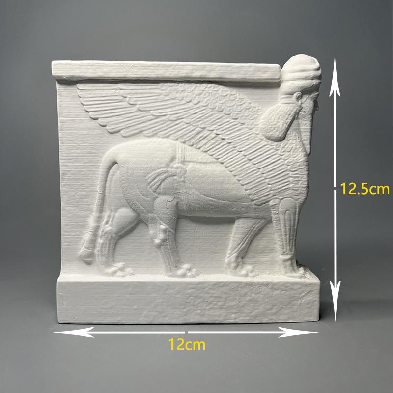 

Иракский ассирийский культурный народ голова крылатый бык статуя гипсовая скульптура украшение дом день рождения креативные орнаменты