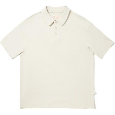 Li Ning Couleur Unie Doux Confortable Respirant Polyvalent Ample Polo à Manches Courtes Unisexe Polos Blanc Perle APLV635-2