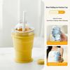 Portable Foldable Ice Hockey Cup, 2-in-1 Silicone Ice Cube Maker, Multifunctional Freezer Tray for Summer Drinks