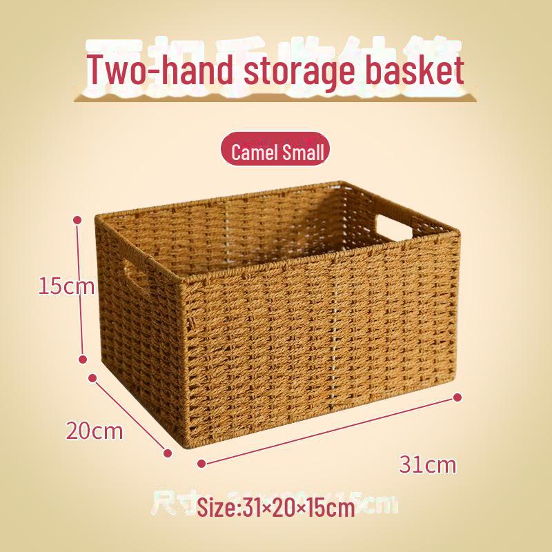 Cesta tejida de almacenamiento para escritorio para refrigerios, juguetes y artículos diversos