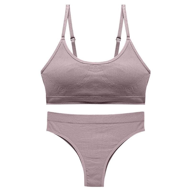 Drahtloses Push-up-Camisole-BH-Set für Damen: Nahtlose, gepolsterte, bequeme Nachtwäsche zum Schlafen, Schöner Rücken, Große Größen, Teenager