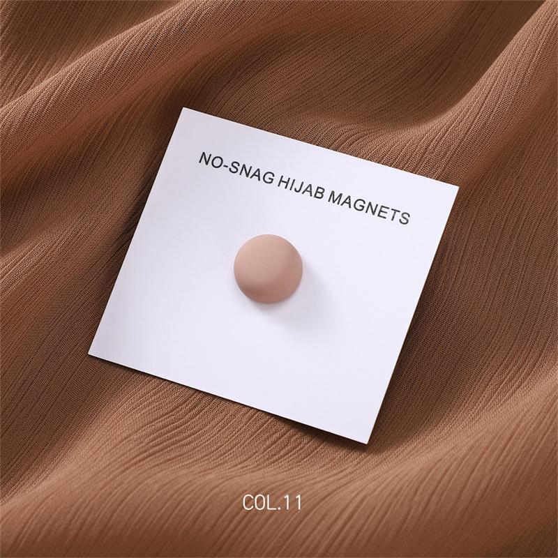 New 54color Matte Silk Scarf Hijab Magnet Brooch Strong Magnetic Buttons Round Shawl Dual-use Collar Clip Cufflinks