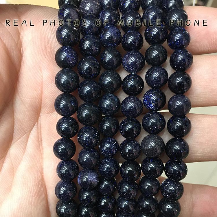 Blue Sandstone Natural Semi-Finished Beads for DIY Jewelry Accessories 4mm, ~90 beads, ~11g