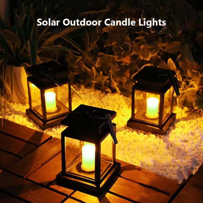 Solar Hanging Lanterns Outdoor Waterproof Super Bright LED Candle Light With Clip Landscape Christmas Lanterns