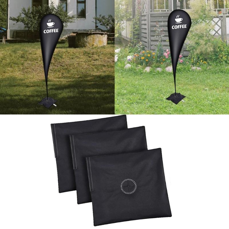 3Pieces Waterproof Sandbag Weights for Feathered Flag X Shape Bases Ensures Stability in Various Weather Conditions