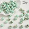 Handmade Cute Flower & Heart Green Ceramic Beads for DIY Jewelry