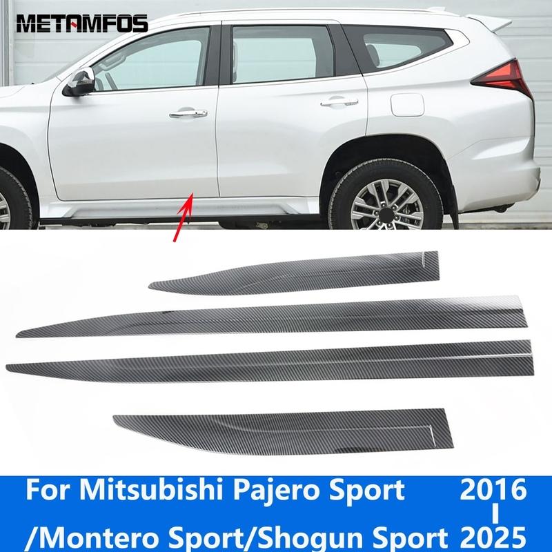 For Mitsubishi Pajero/Montero/Shogun Sport 2016-2024 2025 Chrome Door Side Line Strip Body Skirt Molding Trim Car Accessories