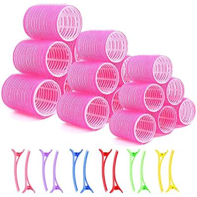 30 Pcs Big Curlers Curler, Pink Short Hair Curler, Long Hair Curler 44mm 36mm 25mm Curler, With 12 Clip Duck Beak Suitable For Women And Child