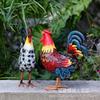 Metal Rooster Statues Outdoor Garden Decor & Chicken Ornaments for Backyard Patio & Lawn Figurines  Lawn Ornaments