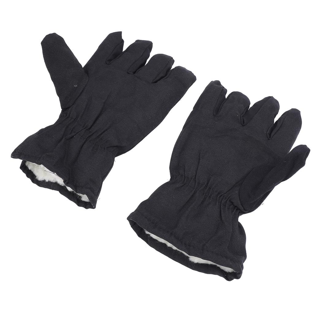 Winter Warm Snowboarding Gloves Thickened Padded Black Color 5 Fingers Cold Weather Gloves