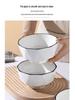 Set of 4 Nordic Black Line Ceramic Noodle Bowls: Stylish and Versatile for Noodles, Soup, or Salad.