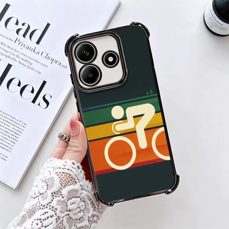 Bicycle Bike Sports Plating Phone Case For Xiaomi Redmi Note 14 15 Pro Plus 13 12 11 11S 11T 10 9S 9 5G Anti-Fall Airabag Cover