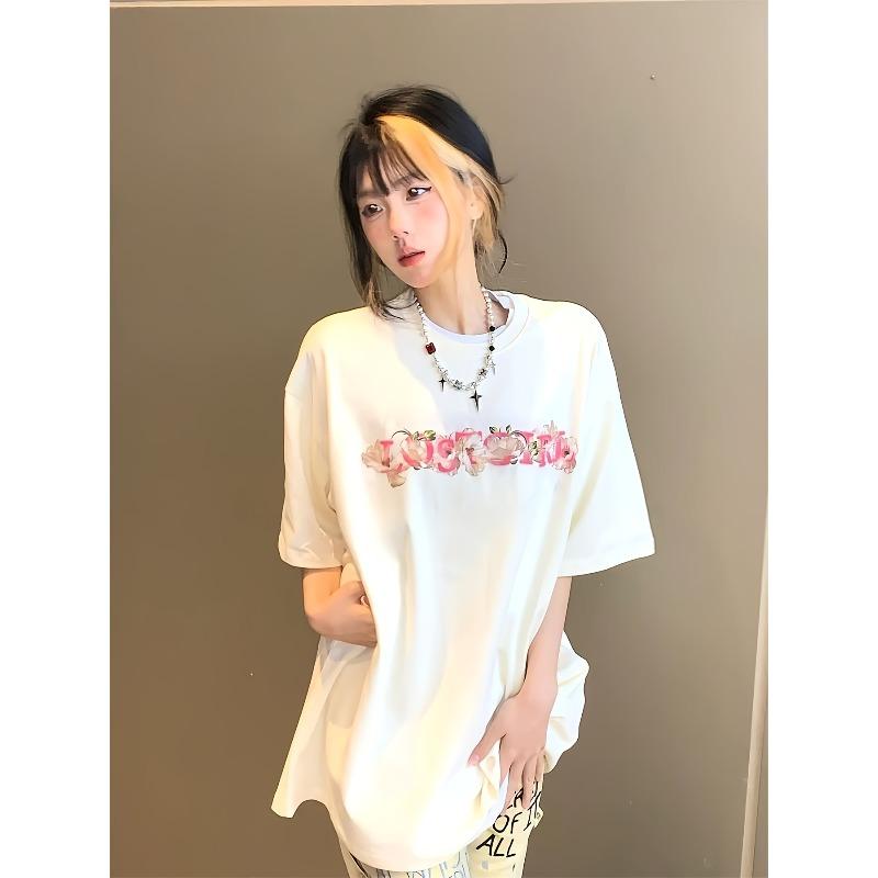 Letter Print Crew Neck T-shirt, Short Sleeve Casual Top For Summer & Spring, Women's Clothing