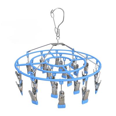 Clothes Drying Rack,Stainless Steel Laundry Drip Hanger ClipsHeavy Duty Round Swivel Windproof Hook Underwear Hanger  Drying Towel Bras Sock Lingerie