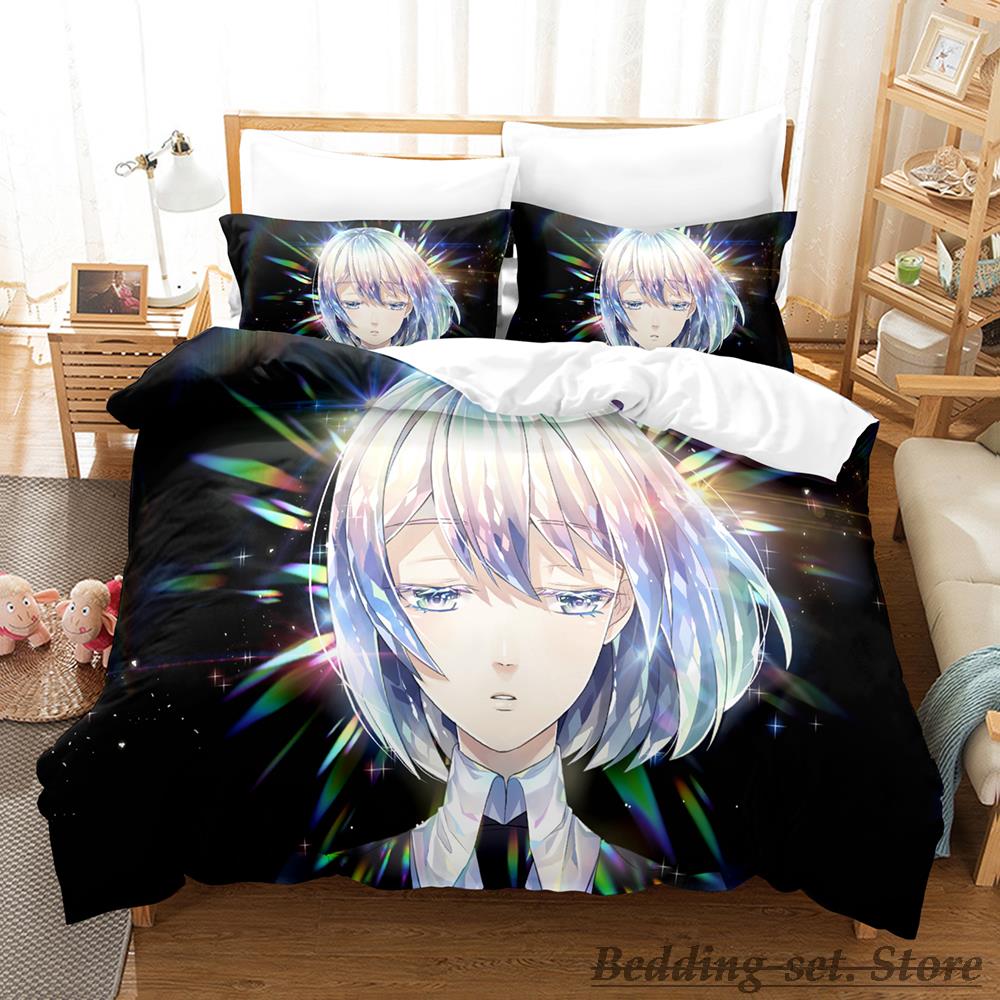2023 Houseki No Kuni Bedding Set Single Twin Full Queen King Size Bed Set Adult Kid Bedroom Duvetcover Sets Anime Bed