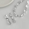 New Punk Trendy Irregular CCB Necklace Drop Earrings for Women Vintage Adjustable Clavicle Chain Party Grunge Jewelry Set