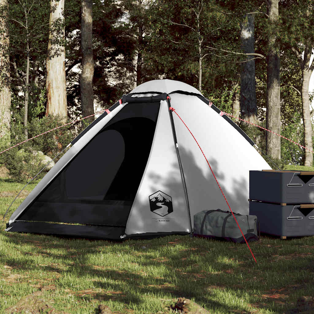 Dome Camping Tent for 4 Persons White & Dark Waterproof
