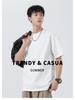 Men's Heavyweight Crew Neck Pure Cotton Patchwork T-shirt - Summer American Style