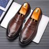 Business Dress Loafers Man Genuine Leather Casual Business Dress Shoes Retro Slip On Flats Men's Leisure Moccasins Party Loafers