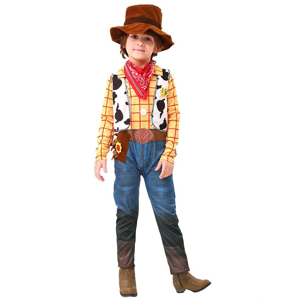 Costume Buzz Lightyear di Toy Story Woody Cowboy Western Cosplay Festa Halloween per Bambini Adulti