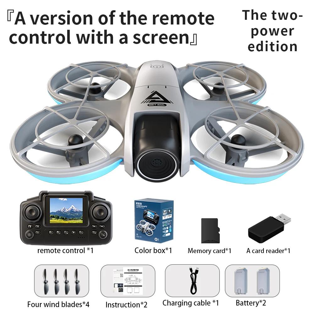 Novo Drone Mini E69 com Fluxo Ótico Câmeras Duplas de Fluxo Ótico 8K com Controle de Tela WIFI 5G Esquiva Inteligente de Obstáculos 360° Quadricóptero sem Escovas