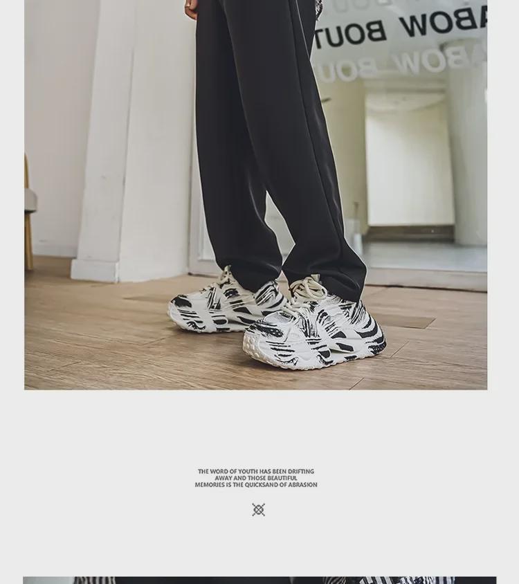 Thick-Soled Men's Height-Boosting Dad Sneakers, Trendy Street Style Casual Sports Shoes for Spring and Autumn.