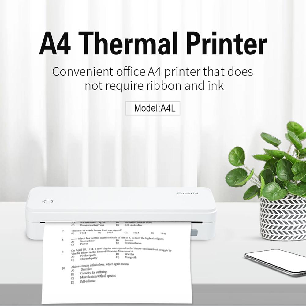 Tragbarer A4-Thermodrucker, kabelloser Desktop-Drucker, Verwendung mit mobilem Laptop