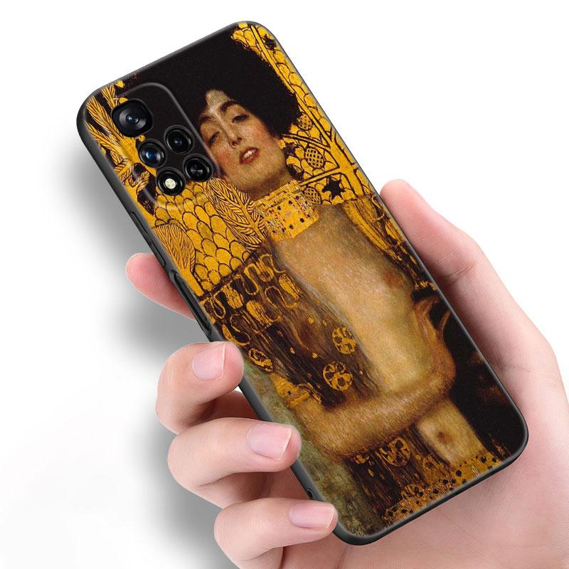 Art Gustav Klimt Black Silicone Phone Case For Xiaomi POCO X3 X4 NFC F5 M3 M4 M6 X5 X6 Pro F3 F4 GT 5G C55 C65 M5