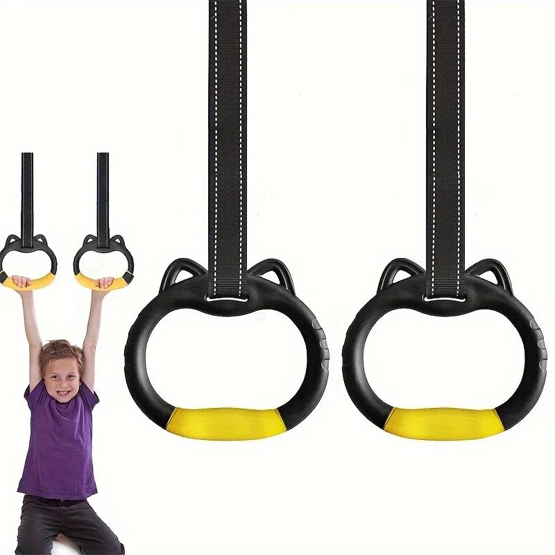 Набор гимнастических колец со стропами - Кольца для подтягиваний для домашних тренировок/игровой площадки, Включает мешок на шнурке для тренировок в спортзале