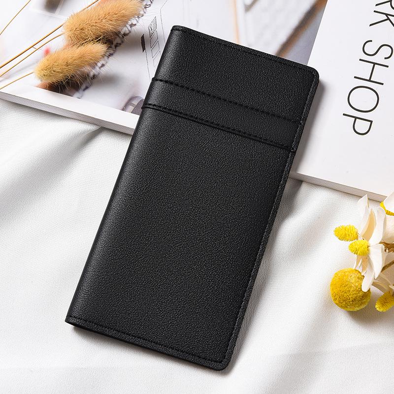 Stylish Ultra-thin Women's Leather Wallet with Buckle, Multiple Card Slots, Coin Purse, and Patchwork Design