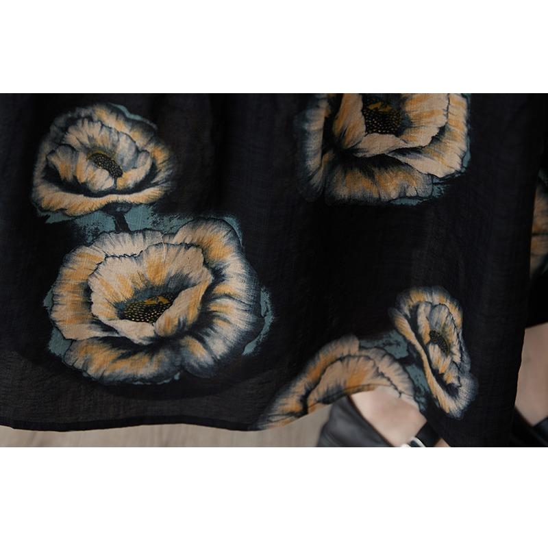 DIMANAF 2025 Women Plus Size Spring Summer Long Dress Casual Dress Loose Floral Basic Printing Vintage Maxi New