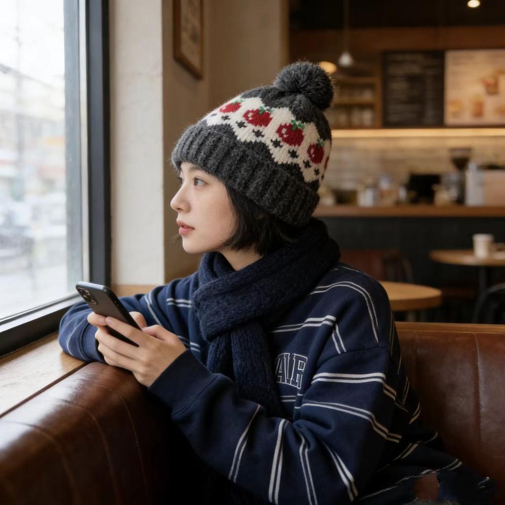 2025 new retro thickened warm Fair Island style jacquard knitted hat