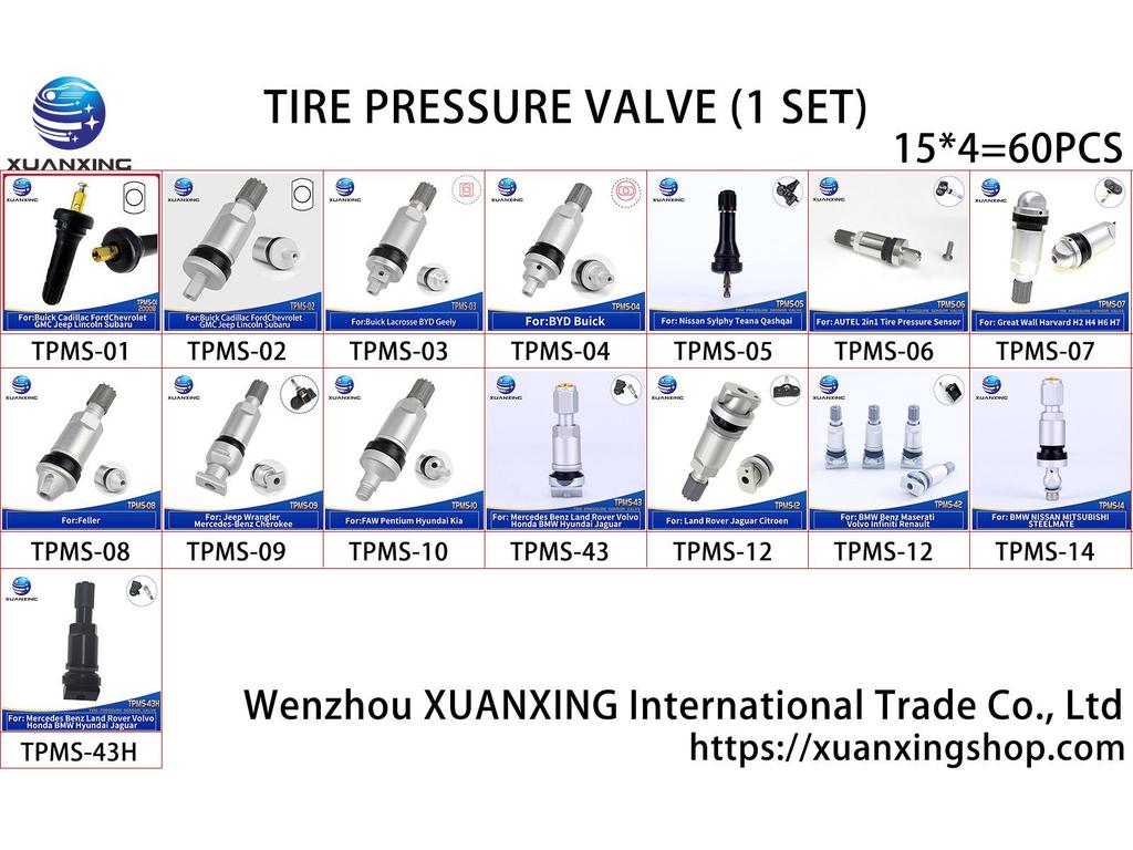 TPMS Tire Pressure Sensor & Valve Stem Set