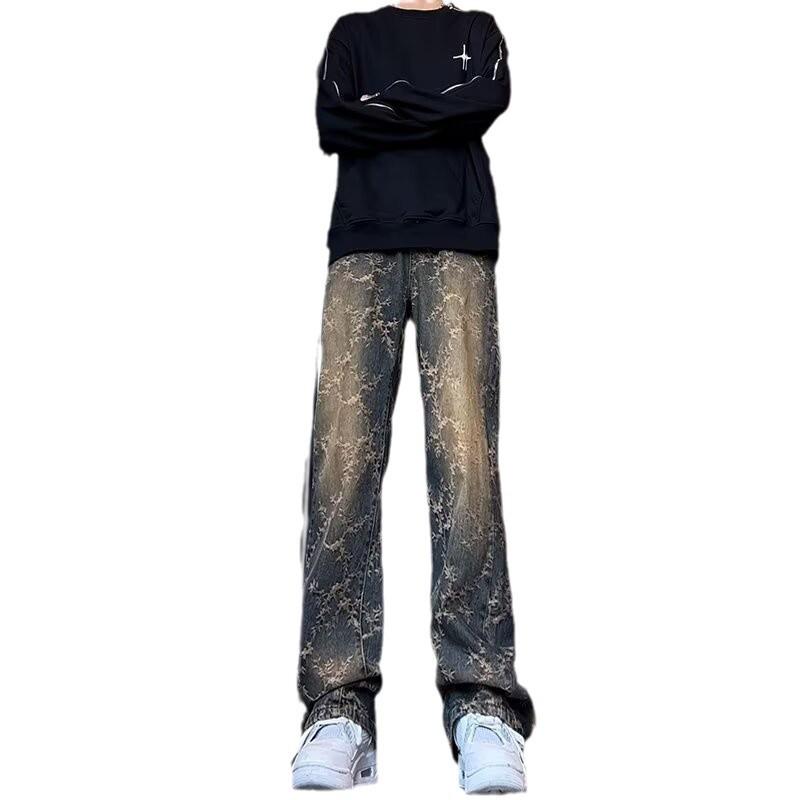 2023 West Coast High Street American Men's Trendy Hip-Hop Jeans