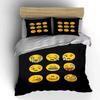 Emoji Gesichter Schwarzes Bettwäscheset Bettwäsche Bettbezug Set Bettbezug Kissenbezüge (1 * Bettbezug 2 * Kissenbezüge, ohne Bettdecke)