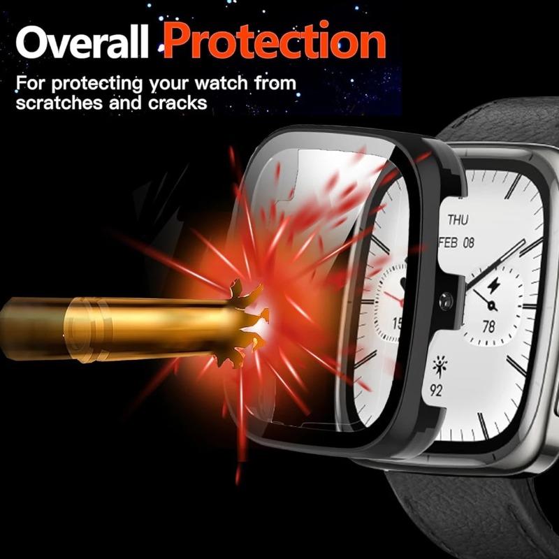 For Amazfit Active 2 square Watch Protective Case With Screen Tempered Glass 2-in-1 Protector Watch Protection Cover With Film