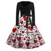 Vestito Svasato Stampato da Donna Vestito a Maniche Lunghe Vestiti Casual da Festa Svuotati