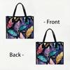 Fashion Feather Pattern Tote Bag Lightweight Casual Daily Handbag for Outdoor Shopping Work Use