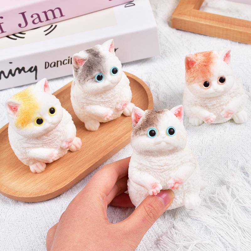 Simulated Oversized Cat Pinch Music Cute Pet Vent Toy Large, Medium And Small High-Value Cat Doll Decompression Toy