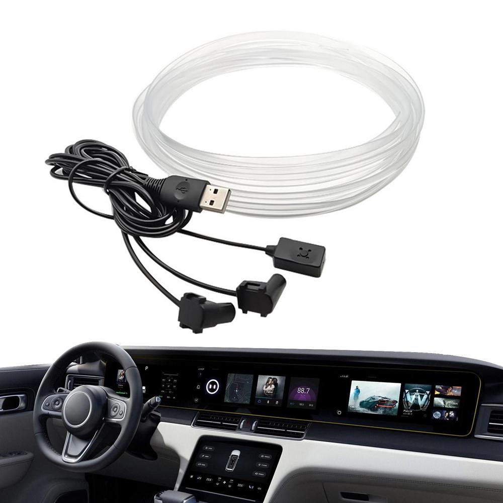 

Автомобильная светодиодная лента 5 В, динамические светодиодные фонари для салона автомобиля, 9,8 футов, музыкальные ритм-фонари, модифицированные фонари, декоративная лампа для автомобильной атмосферы жёлтый