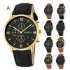 Men Quartz Watch Round Dial Precise Pointer Display Shockproof Scratch-resistant Calendar Faux Leather Strap Fashion Simple Male Business Quartz