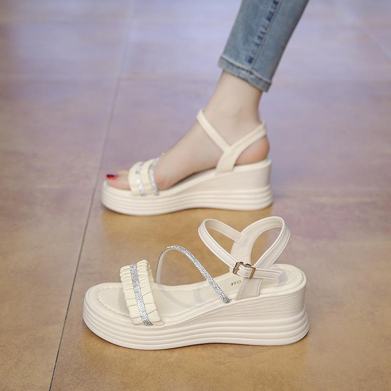 One word with sandals women's new summer wear casual with skirt platform beach shoes sandals women's shoes