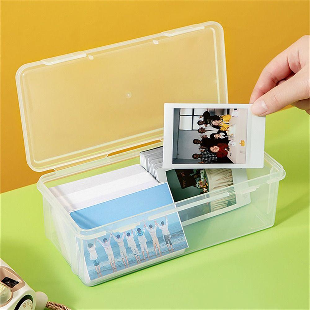 Transparent Idol Photo Storage Box Clear Container Card Collection Organizer  Small Card