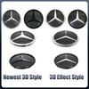 Bilklistremerke For Mercedes Benz Krom Sølv Og Glanset Svart Frontgrill Speil Emblem 3D Stil Stjerne Emblemer Passer For Mercedes Ben