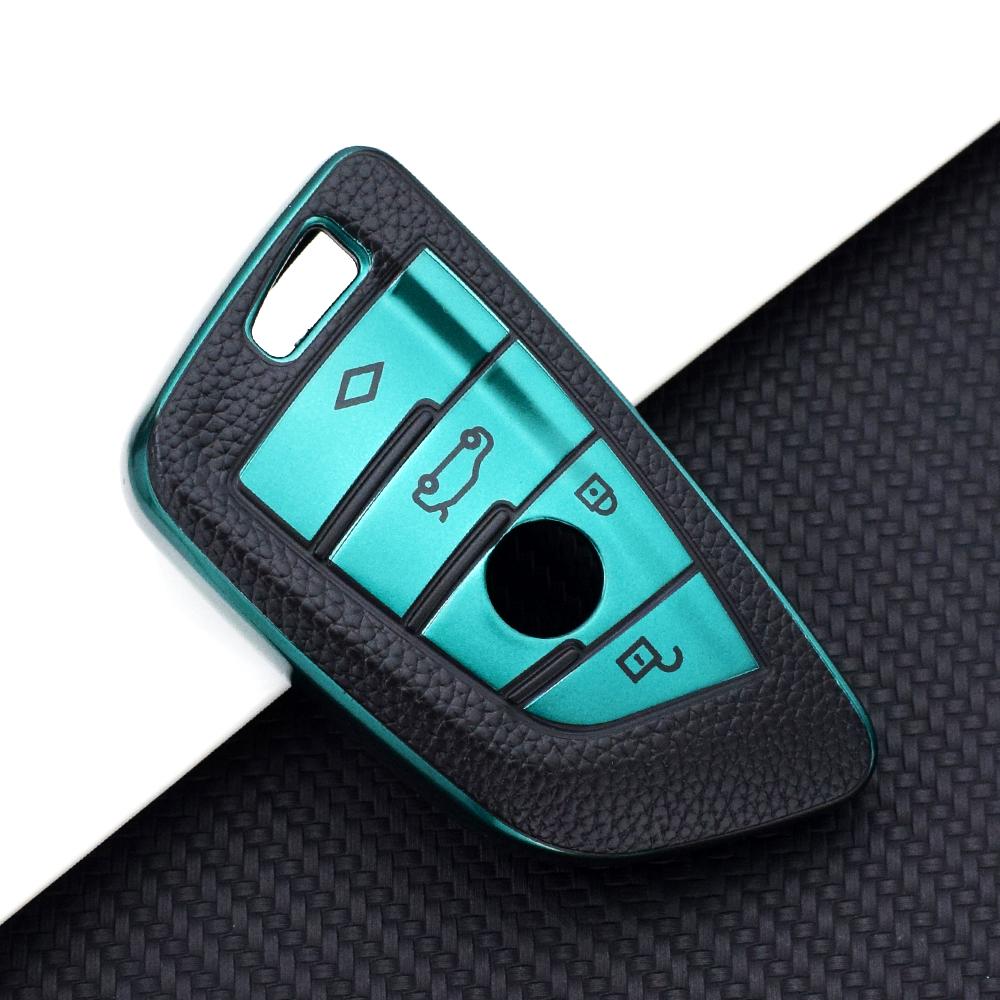 

Кожаный чехол для ключей из ТПУ для Bmw F20 G20 G30 X1 X3 X4 X5 G05 X6 X7 G11 F15 F16 G01 G02 F48, держатель для аксессуаров зелёный