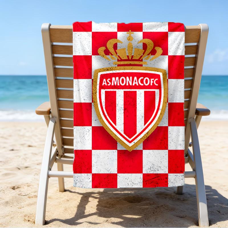 Monaco Football Club Printed Beach Towel, Super Soft Microfiber, Perfect Gift Birthday, for Pool, Beach, Travel, for Family and Friends