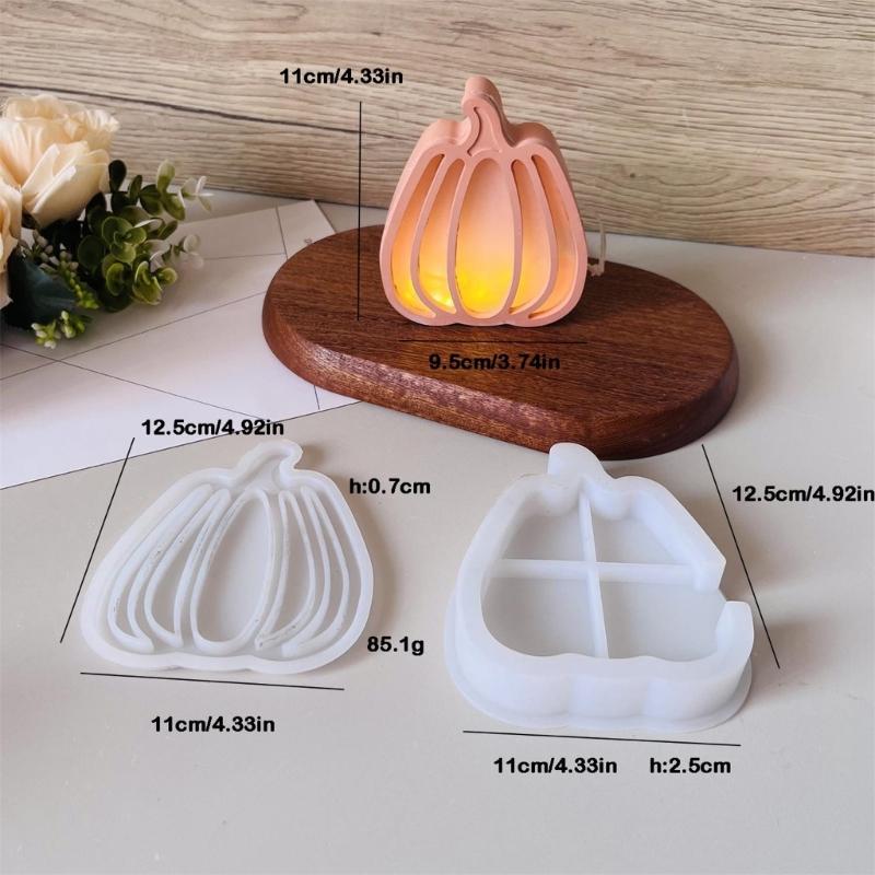 Hollowed Pumpkins Silicone Candle Mold For Making Candle Halloween Decoration Easy Demolding Silicone Mold Baking Tool
